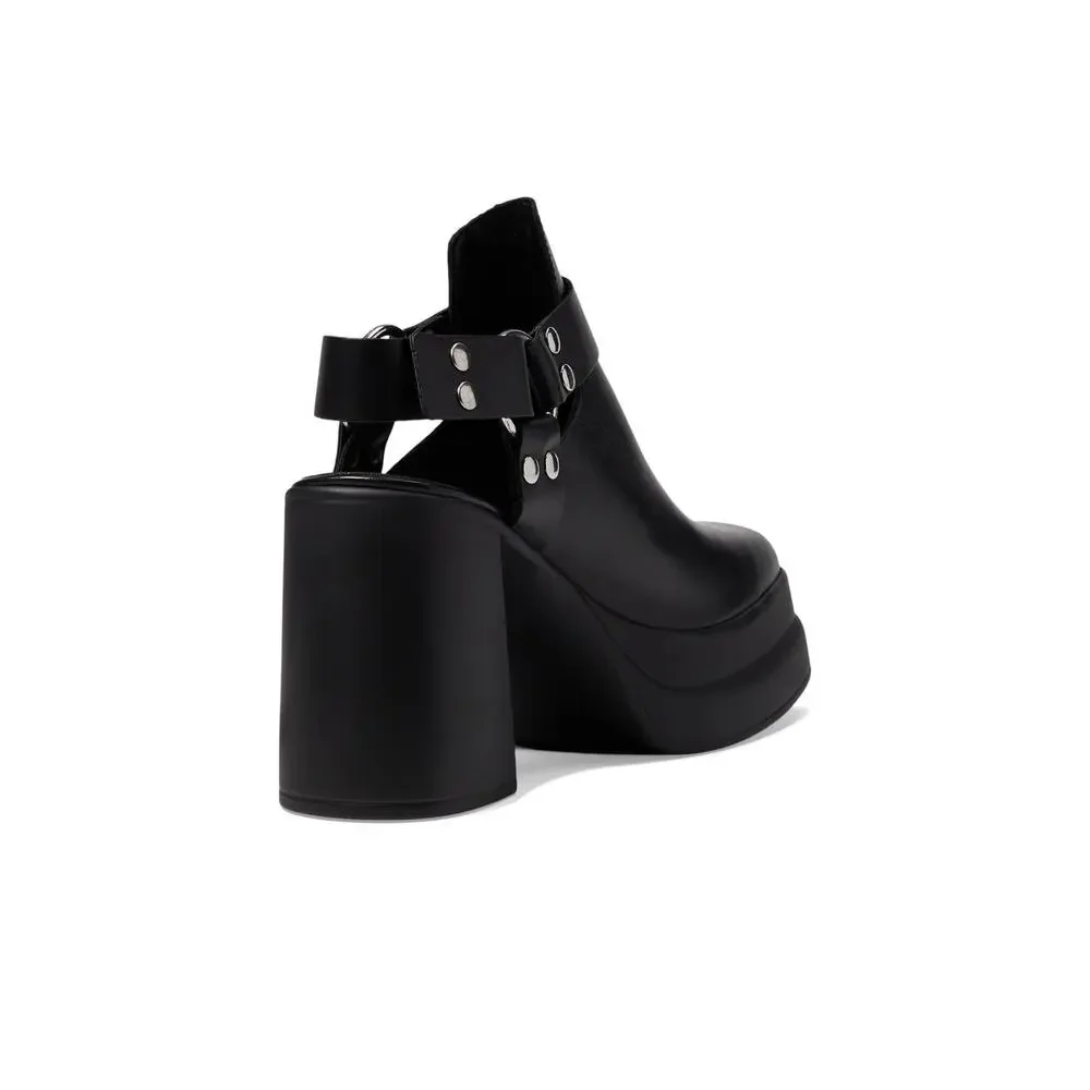 FREE PEOPLE HYBRID HARNESS BOOT BLACK LEATHER EU 38.5 US WOMENS 8.5 M